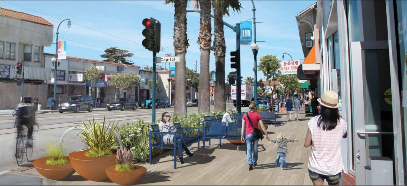Ocean Avenue Corridor Design Project rendering