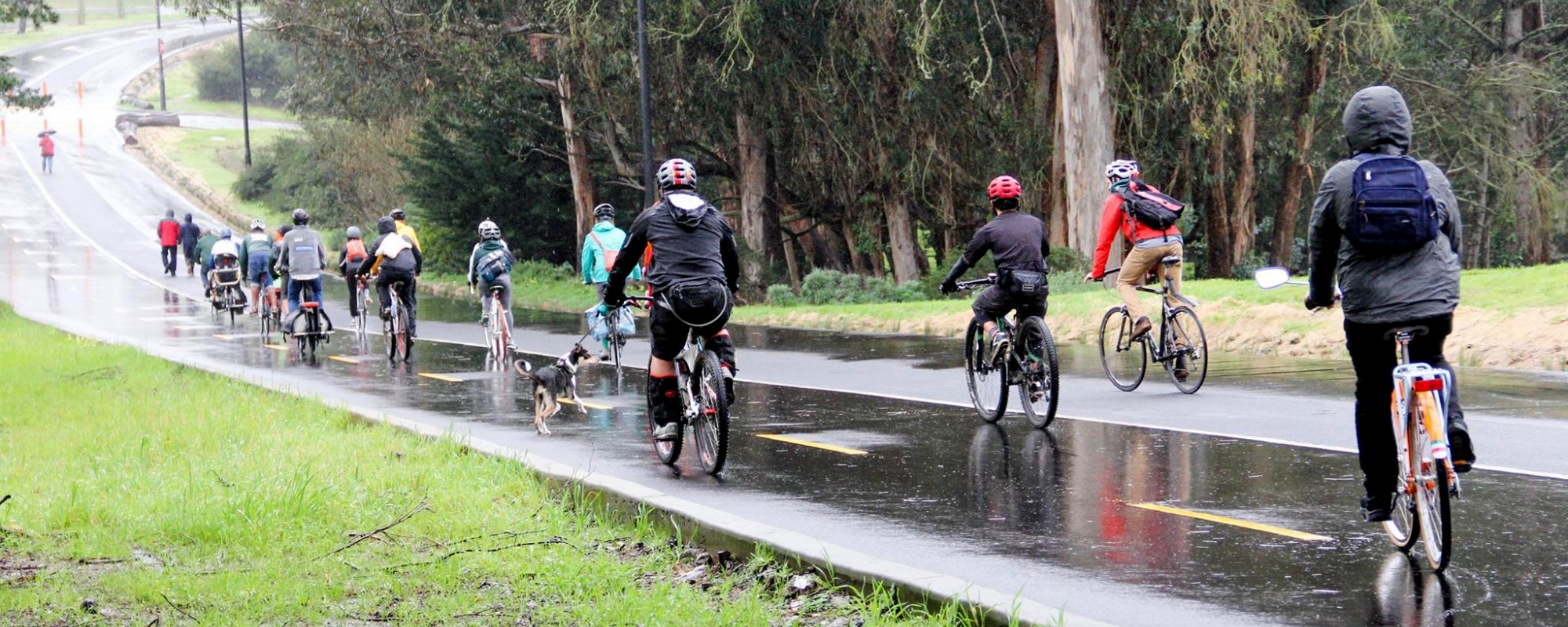 bikers on a rainy day on Mansell