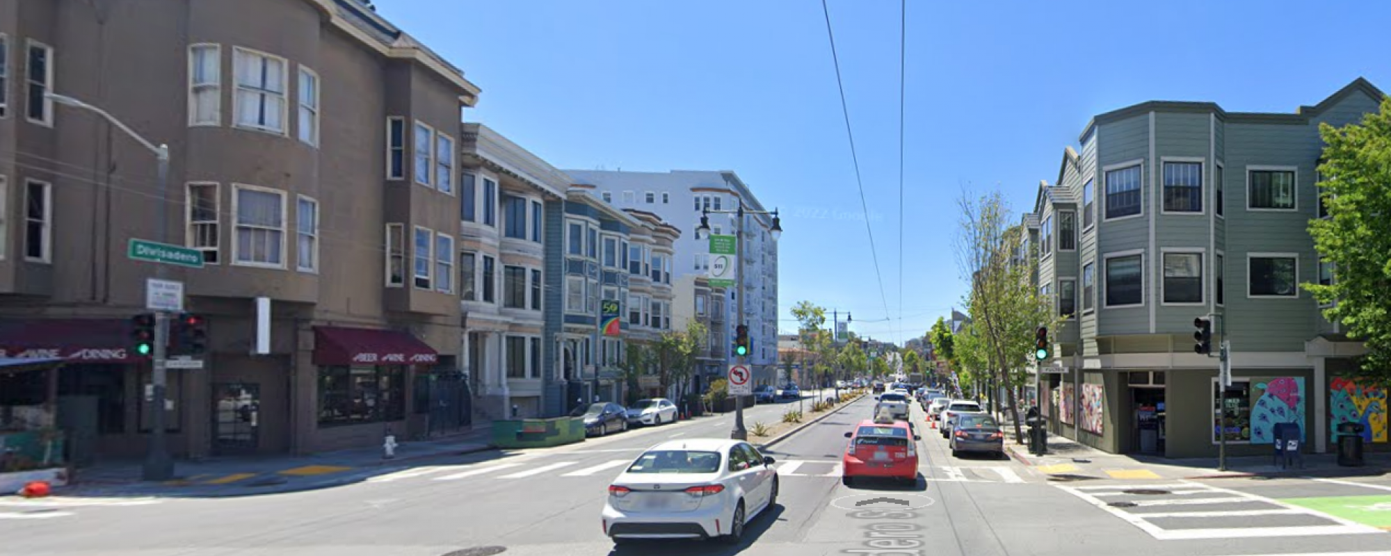 Street Level View of the Divisadero and Fulton Street Intersection