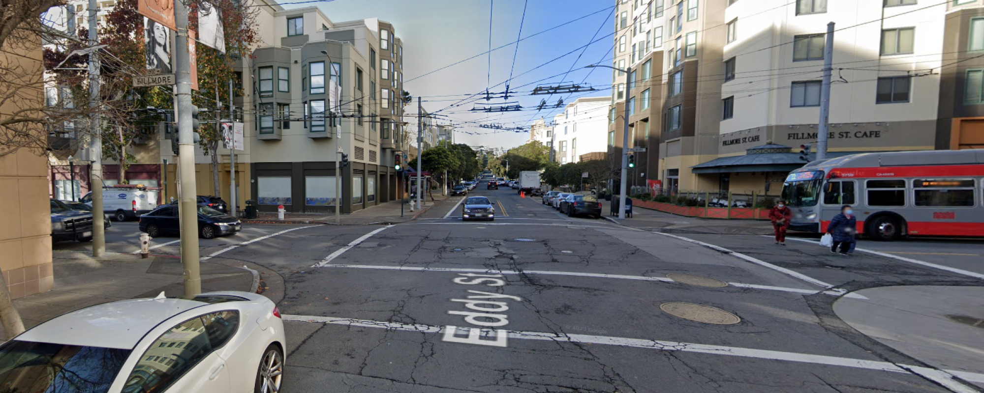 Street level view of eddy and fillmore